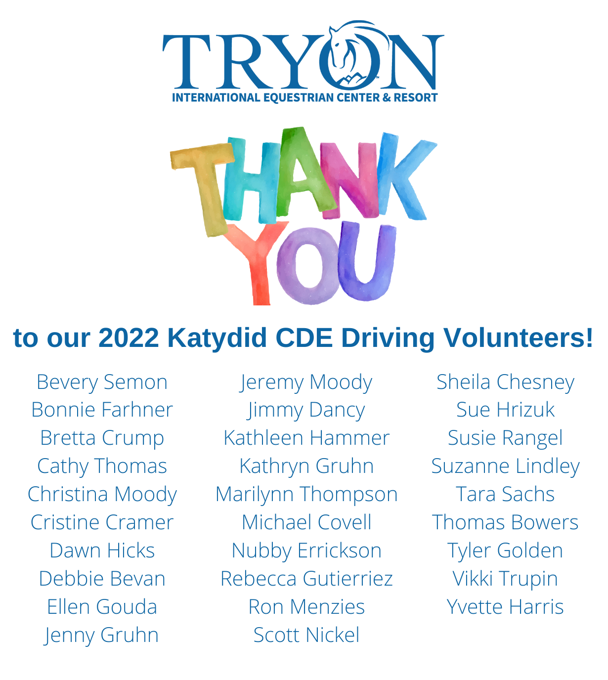 2022 Katydid Volunteer Thank You