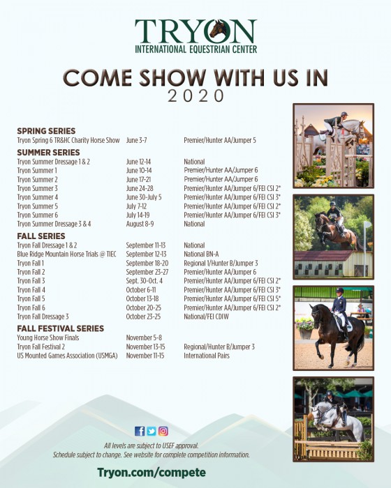 2020 Show Schedule FULL VG-2